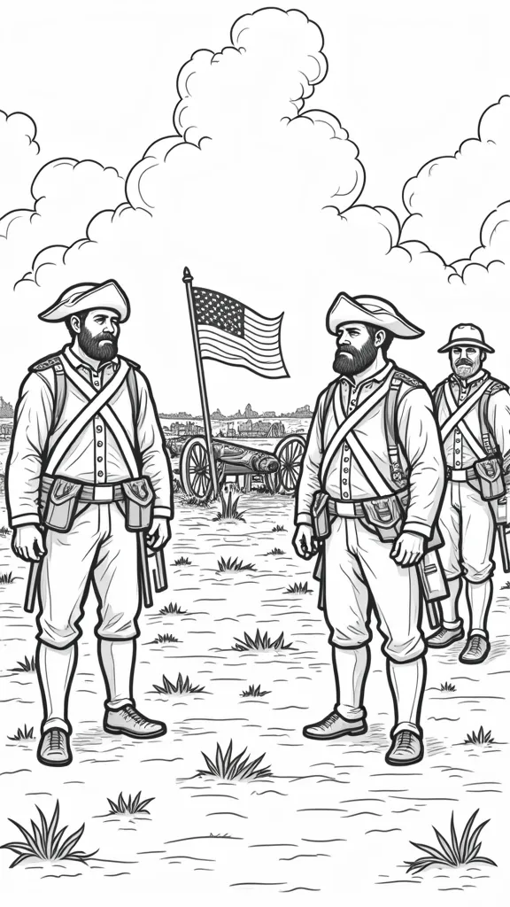 revolutionary war coloring page